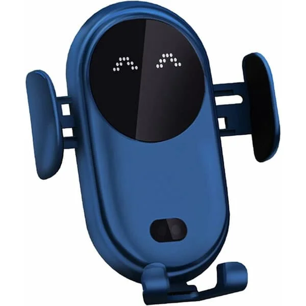 15W Wireless Car Charger, Automatic Clamping Wireless Phone Holder - For All Devices - Blue