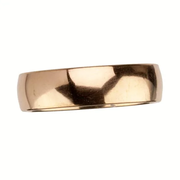 Slät Blank Rosé Guld Ring i Rostfritt Stål 6 mm - Stl 19