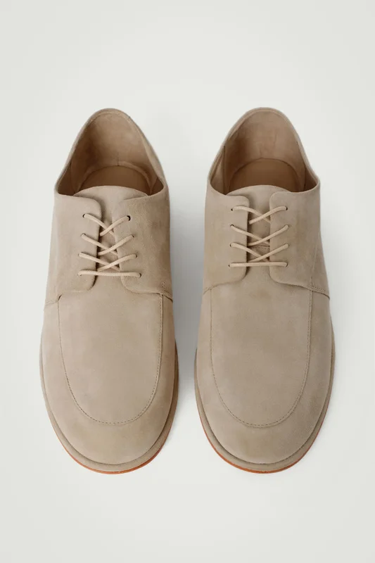 COS Men's Suede Derby Shoes in Beige