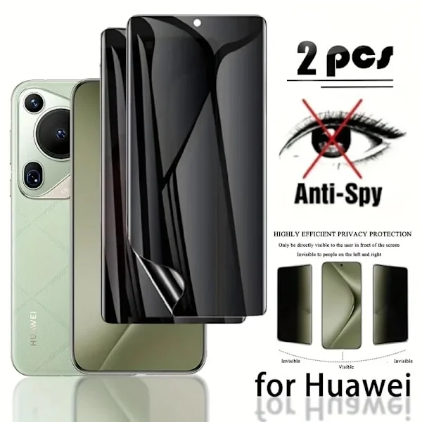 2 st Anti-peep Hydrogel Film Lämplig kompatibel Huawei Pura 70 Ultra Pura 70 Pro+ P60 P50 P40 Pro P30 P20 Lite Sekretessfilm
