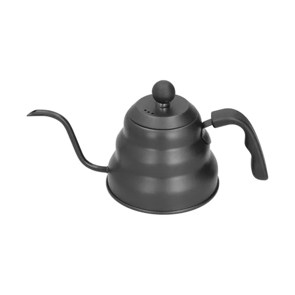 PTFE Rostfritt Stål Tekanna Kaffepanna Gooseneck Pip Häll Över Kaffebryggare Droppkanna Svart 1L