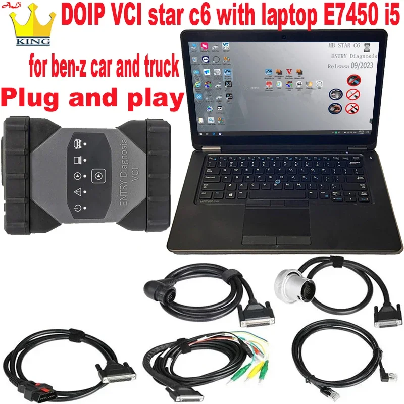 AliExpress - MB Star C6 WIFI plus DOIP SD Connect VCI Multiplexer-OBD-Scanner für Mercedes Auto und LKW mit Laptop E7450 i5 Diagnosetool