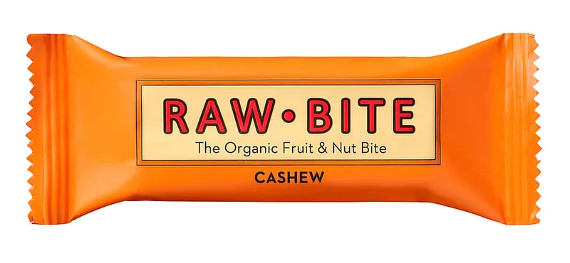 2 for 40 kr., Rawbite Frugt- og nøddebar Glutenfri Ø Cashew 50 g, Helse & Madvarer, Snacks, Barer