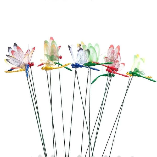 24 st 3D Dragonfly Garden Decor Dragonfly Garden Stakes Dragonflies Garden Decorations Patio Decoration