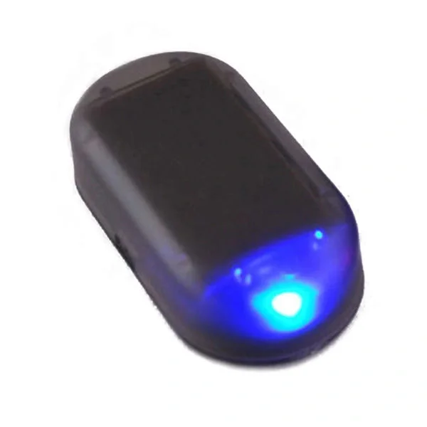 Bilalarmsystem Soldriven Dummy Bilalarm LED-lampa Simulerar Varningar Stöldskydd Blinkande Lampor Bilalarmsystem