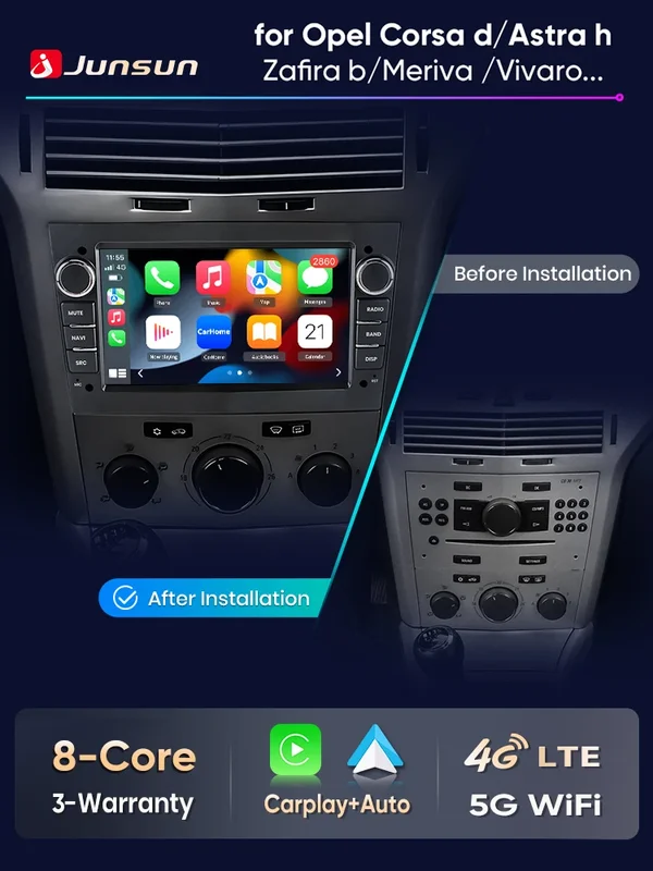 AliExpress - Junsun Wireless CarPlay für Apple Android Auto Autoradio für Opel Astra Vectra Vauxhall Antara Zafira Corsa Vivaro Meriva BT RDS
