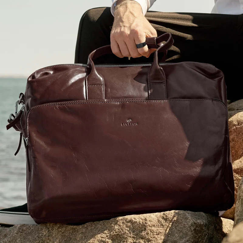 Bandolera grande marrón Jasper para hombres - Bolsos de cuero