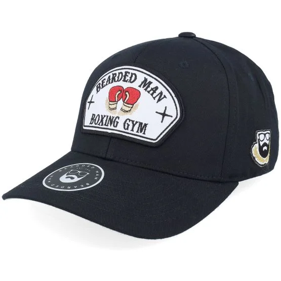 Bearded Man - Svart flexfit Caps - Bearded Boxing Gym Black Stretch Fit @ Hatstore