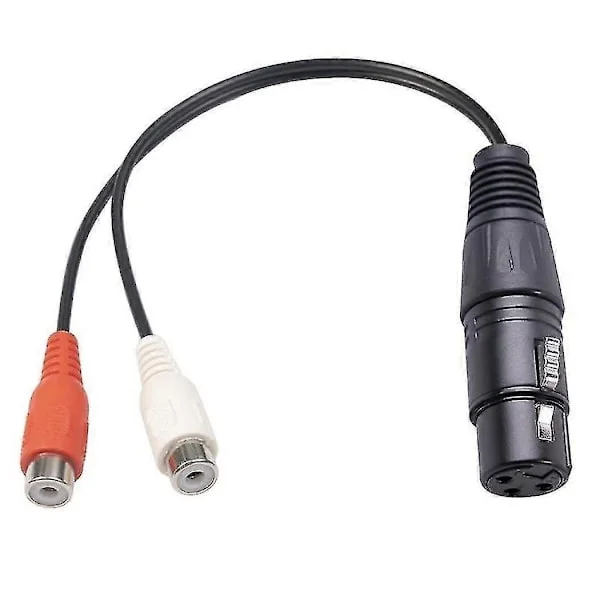 Xlr - Kaksois-Rca-kaapeli Xlr - Rca Y -jakokaapeli 3-nastainen Xlr-naaras - 2rca-naarasvahvistin Miksaus