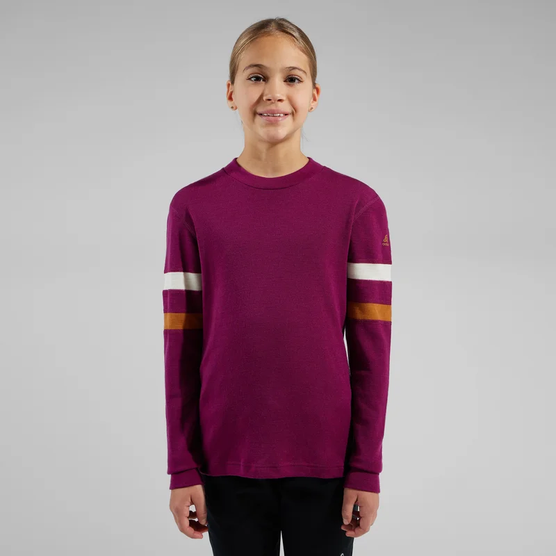Odlo Espeland merino 215 mellomlag for barn, 116, rosa