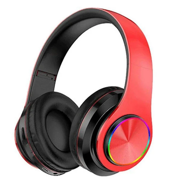 Trådlösa Bluetooth-anslutna on-ear-hörlurar röda