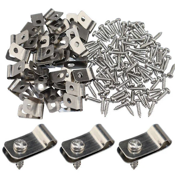 Stängseltrådsklämmor, 100-pack Stängseltråd Aluminium för 12-16 Gauge Svetsad Tråd till Trä, Metall eller Vinyl