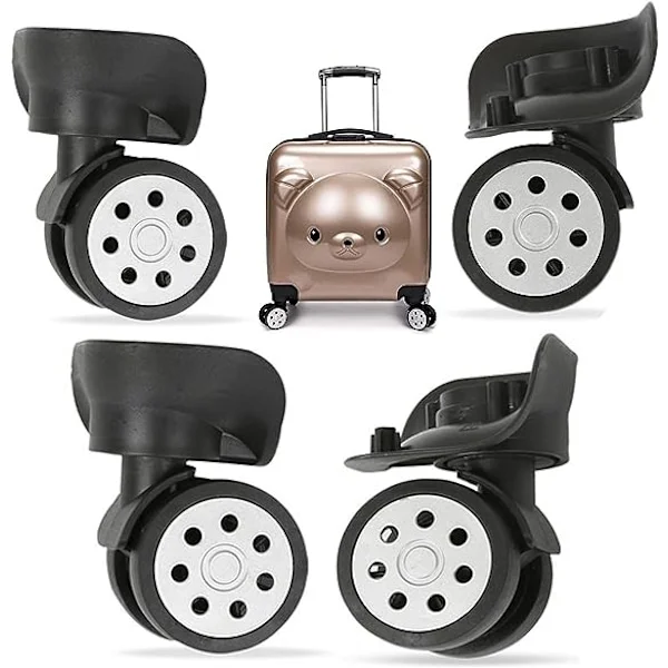 4PCS kofferthjul, erstatningsspinnhjul for universell koffert, svingbare kofferthjul erstatningstilbehør, for vanlig reiseveske, trillekoffert