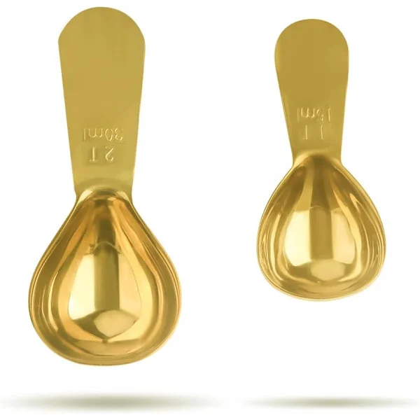 Coffee Measuring Spoon Set, Stainless Steel Coffee Spoons Short Handle, Tablespoon Measuring Spoon Set Fits Coffee, Loose Tea (2 Pcs)