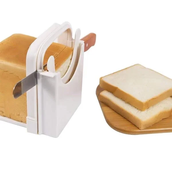 Brødskjærer, brødskjærere for hjemmelaget brød, justerbar sandwichmaker brødskjæremaskin sammenleggbar toastskjærer håndholdt brød