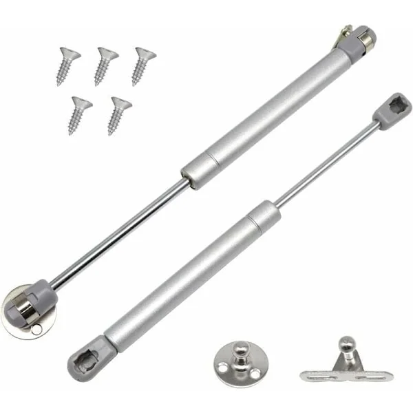 Set med 2 Gasfjädrar, 60N/6 kg Möbelfjäder Gasstötdämpare, Mjukstängande gångjärn, Hydraulisk Fjäder Skåpfjäder för Köksluckor (2, 60N),