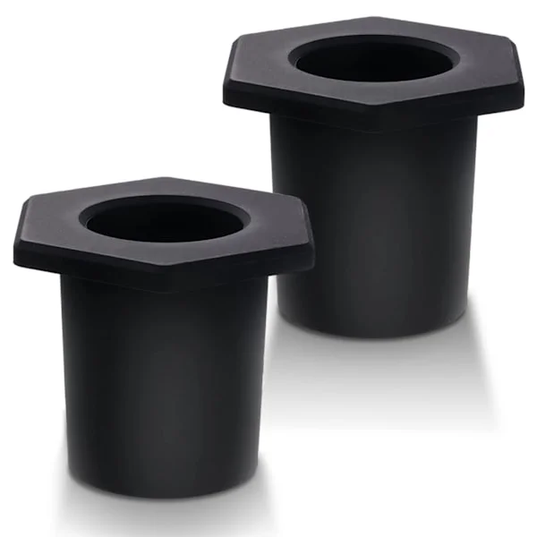 Silikon Kilformade Koniska Ringar för Bordsparasollhål, 5-6,35 cm Balkongparasoll Tillbehör, 3,8 cm Poolparasoll Adaptrar (Svart)