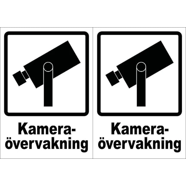 2-pack - Kameraövervakning - Skylt (A6)