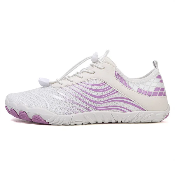 [KK] Water/Swim Shoes for Women and Men, Non-Slip, Athletic, for Walking, Running, Swimming H02 White Purple
