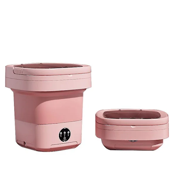 Liten hopfällbar tvättmaskin, bärbar tvättbalja, Bärbar tvättmaskin, 9 L 2-i-1 hopfällbar tvättmaskin och torktumlare
