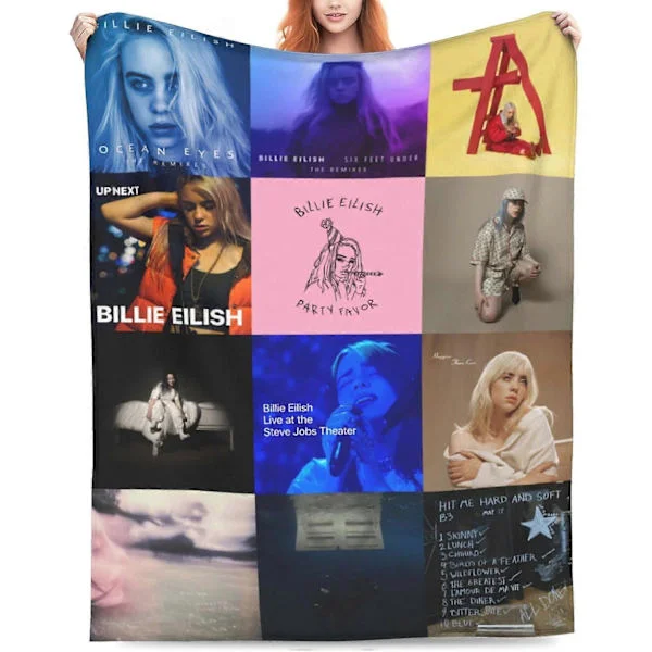 Billie Blanket Ilmastointipeitto Eilish Merch Albumikansi Lahja Pehmeä Lämmin Sänkyyn Sohvalle Kodinsisustukseen (Album Co-KDE4678(BT)