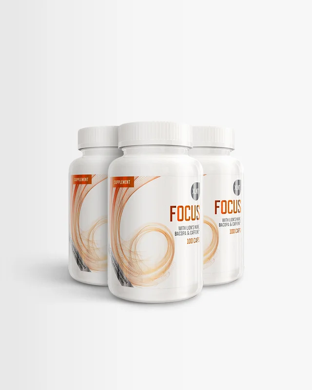3 x Koffein & L-teanin - 100 kapslar - XLNT Sports Focus - Prestationshöjare, Pre-workout, L-theanine