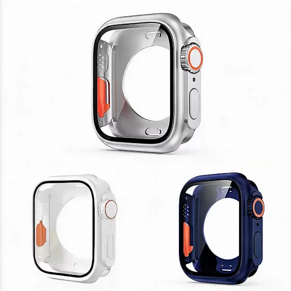 Beskyttelsesetui til Apple Watch S9/S8/S7 (41 mm), PC + hærdet glas, 3 stk.