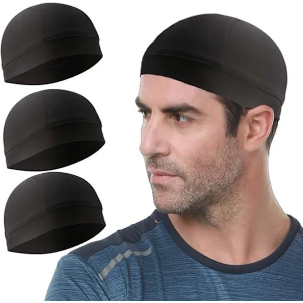 3 stk. - Sportsluer - Beanies - Sykkellue - Løpelue - Hatt - Hjelmfor - Svettetransporterende