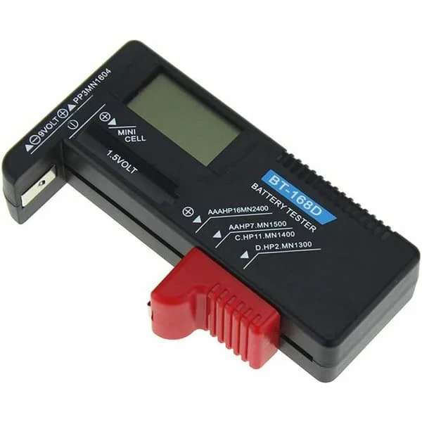 Batteritester, Digital Batteritester Detektor Kapasitet Diagnostisk Spenningskontroll for AAA Knappceller