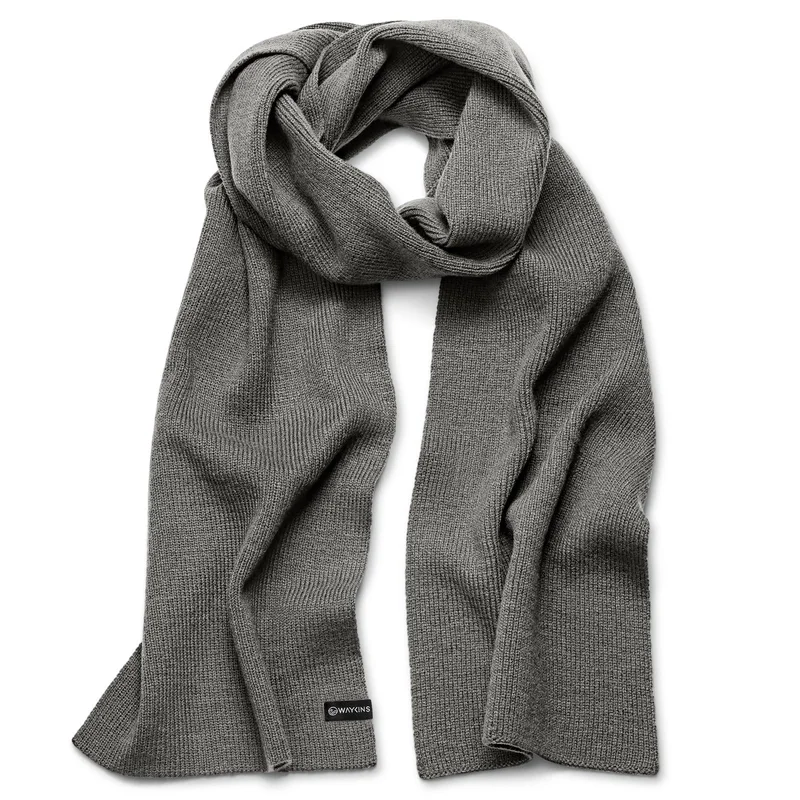 Baltic | Grey Fine Knitted Acrylic Scarf for Men - Winter Scarves