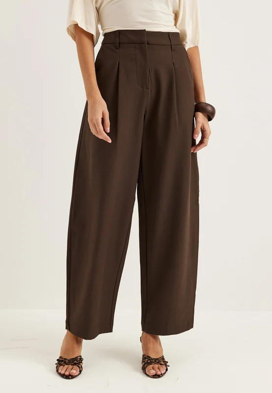 Pieces-Pcbosella Mw Barrel Pants Noos-Hot Fudge