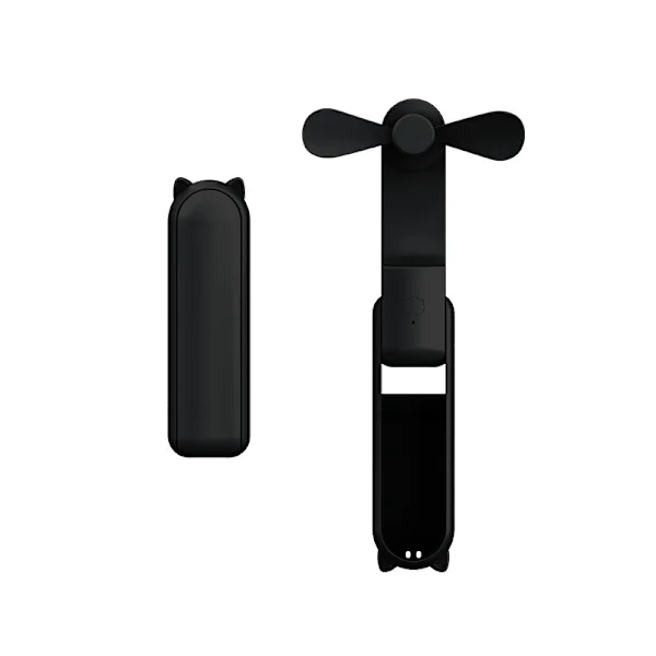 3-i-1 Mini Håndholdt Ventilator, Bærbar USB Genopladelig Lille Lommeventilator med Powerbank, Lommelygtefunktion til Kvinder, Rejse Pink