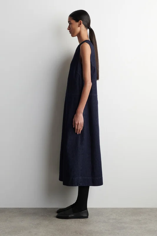 COS A-Line Denim Midi Dress in Blue - Women