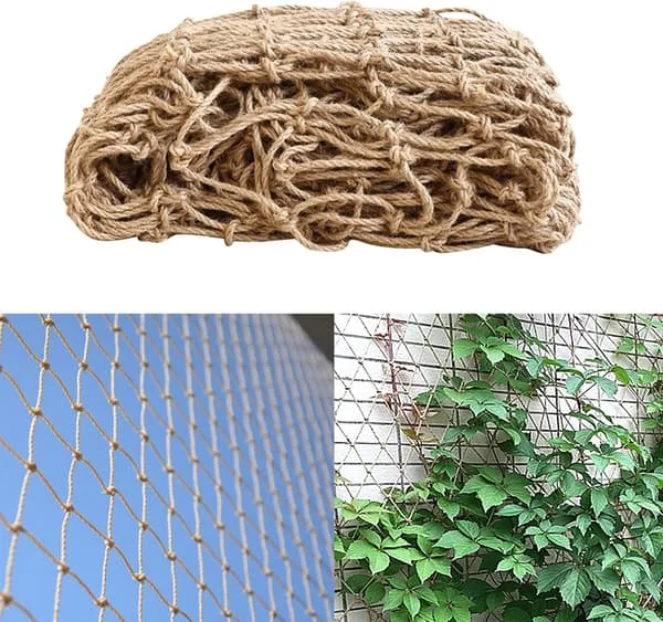Plante Støttenet, Jute Net Komposterbart Naturligt Have Net til Klatrende Grøntsager, 2m*5m