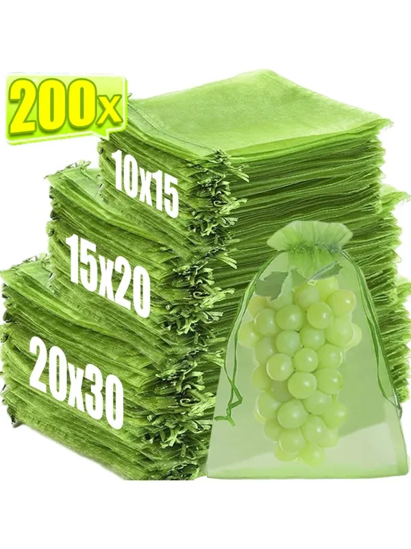 AliExpress - 200/10x Obst Schutz Taschen Pflanze Wachsen Netting Tasche mit Kordelzug Insekten-proof Anti-Vogel Mesh Tasche gaze Beutel Gemüse 