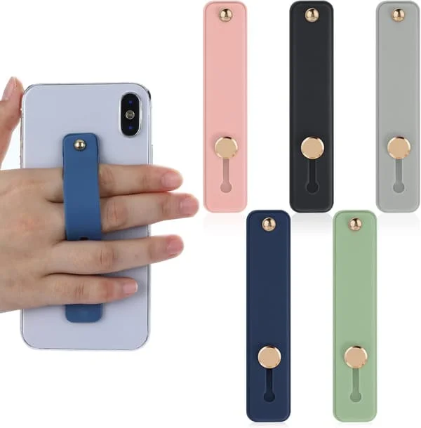 Phone Loop Finger Holder, 5 Pcs Phone Holder Finger (5 Colors) Cell Phone Holder Silicone Phone Strap Telescopic Cell Phone Holder