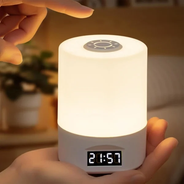 LED-lampe, nattlampe, oppladbar belysning, trefargeendring, øyebeskyttelse, soveromslampe, skrivebordslampe, sengelampe, visningstid (hvit)