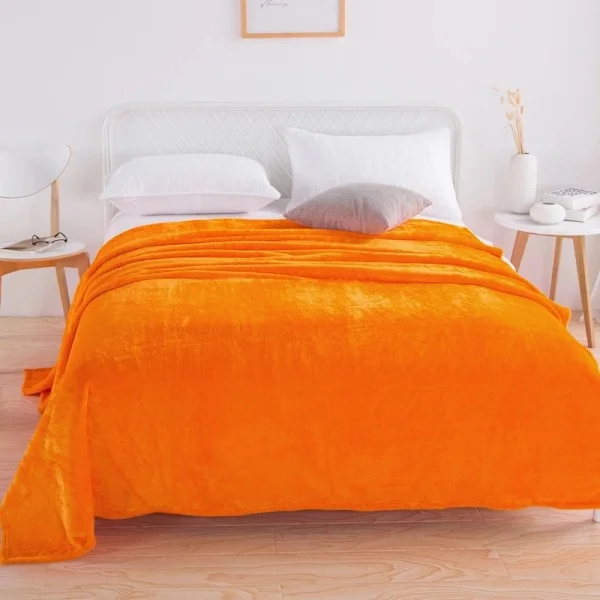 200*230cm Svart Rosa Grå Fiolett Fleecepledd Luksus Varm Hjem Sofa Seng Kast_a Oransje