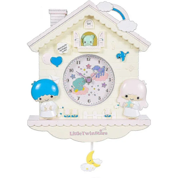 【BQ】Melody Veggklokke 30 cm Tegneserie Svingende Barn Jenter Vegg Kvarts Klokke Hjemmeinnredning Soverom Tegneserie Veggklokke