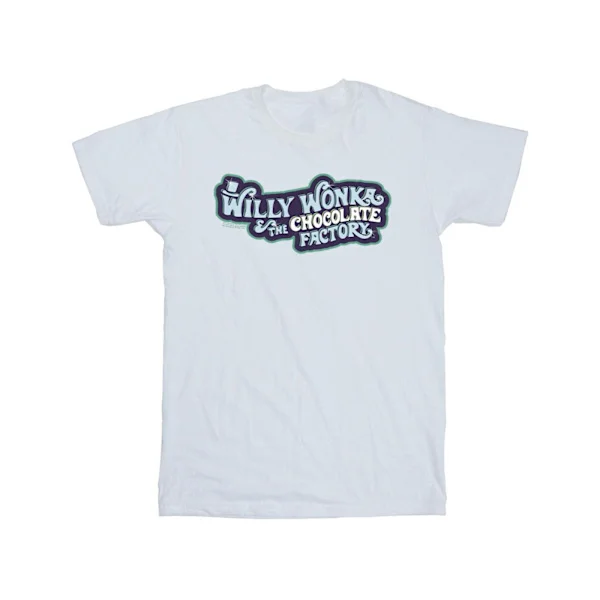 Willy Wonka Herr T-shirt med Chocolate Factory-logotyp S Vit