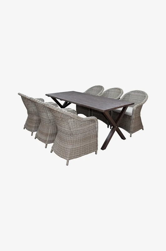 LifestyleGarden - Bord 190 cm & 6 st Mercury-stolar - Brun - Matgrupper - Från Homeroom