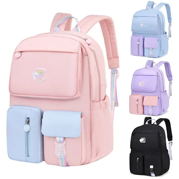 Waterproof School Backpacks for Kids Blue Pink