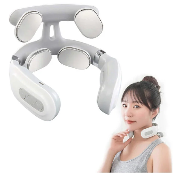 Electric Heating Neck Massager Plus Massager for Neck and Shoulder Pain, Muscle Relaxation, Floating 4-Head Vibrator with Heat 20231120