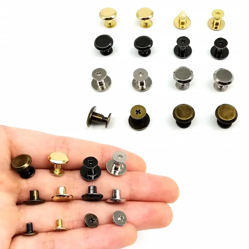 AliExpress - 20 stks Ronde Kop 10mm Screwback Chicago Schroef Nagel Binding Klinknagel Stud voor Lederen Schoudertas Knapzak Riem portemonnee