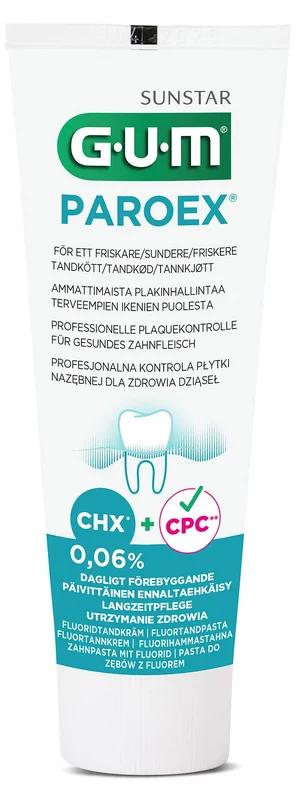 GUM Tandpasta Paroex 0,06% Klorhexidin v/tandkødsbetændelse 75 ml, Medicin & Pleje, Mund & Tandpleje, Tandpasta