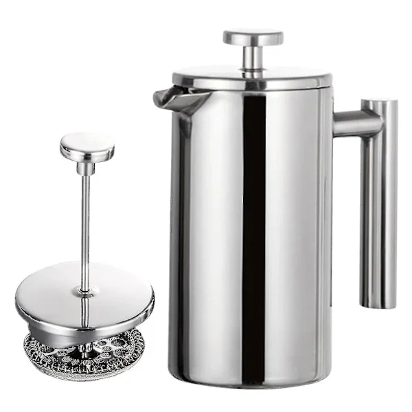 350ml/800ml/1000ml Stainless Steel French Press Coffee Maker Double Wall Insulated Coffee PotBY 1000ml
