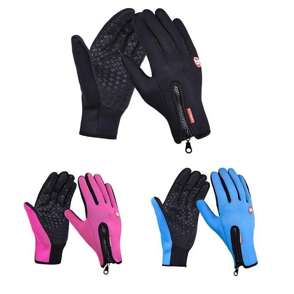 Hansker | berøringsskjerm | vanntett | fleece | unisex | rosa | størrelse M