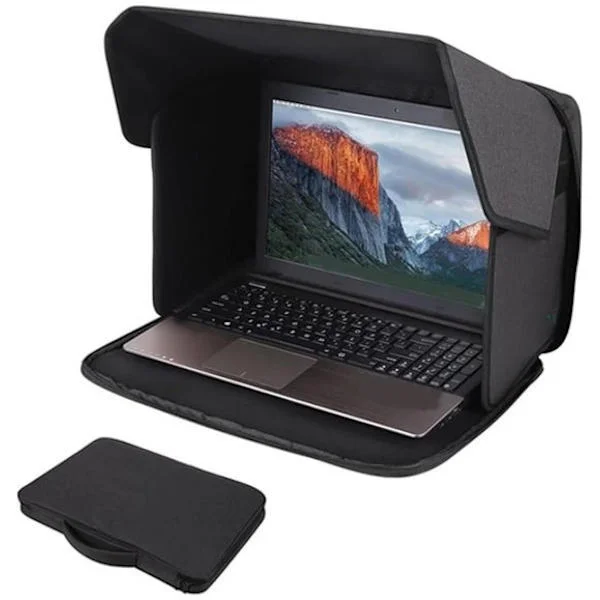 Vikbart solskydd för bärbar dator - Sekretesskydd för bärbar dator - Utomhusarbets-/kontorsväska - Laptopfodral - Bärbart solskydd för bärbar dator 
