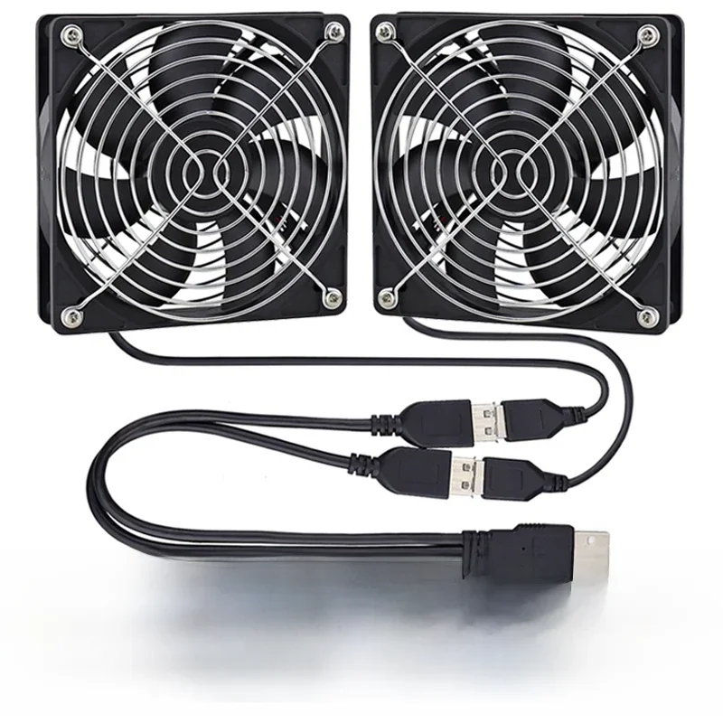 AliExpress - GDSTIME Dual 40 mm 60 mm 80 mm 92 mm 120 mm 140 mm 5 V USB-Lüfter mit 2-in-1-USB-Kabel, USB-Controller für AV-Receiver, DVR und TV-Box-