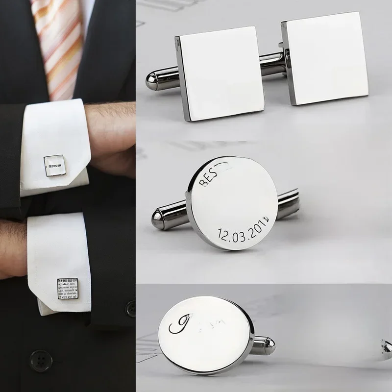 AliExpress - Boutons de manchette personnalisés pour hommes, bouton de manchette de chemise en acier inoxydable, cadeaux de mariage personnalisés